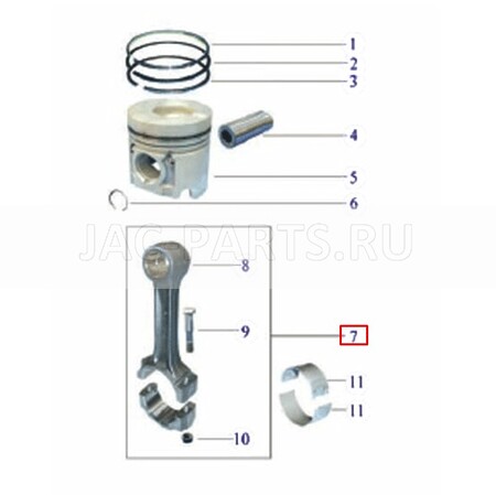 Шатун в сборе HFC4DA1 JAC N56 1004010FA020