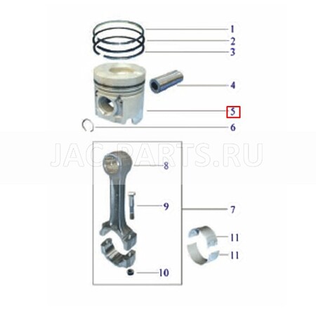 Поршень ДВС HFC4DA1 JAC N56 1004022FA130