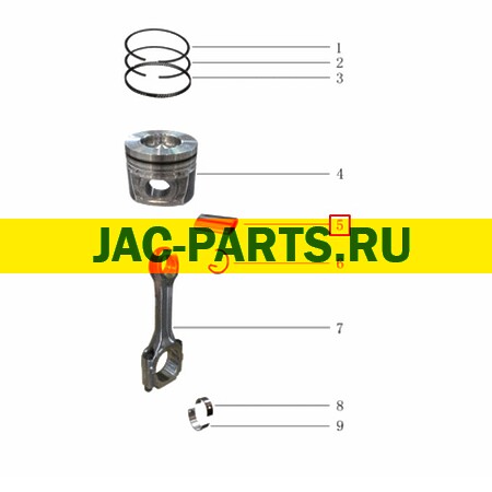 Палец поршневой HFC4DE1 JAC N56 1004023FE010