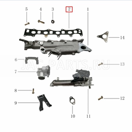 Прокладка впускного коллектора HFC4DB2 JAC N25 N35 1008011FD020