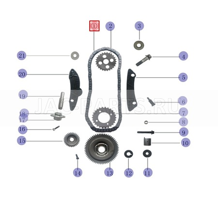 Цепь ГРМ HFC4DE1 JAC N56 1021030FE010