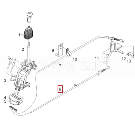 Трос выбора передач КПП JAC N200 1703040G1P10