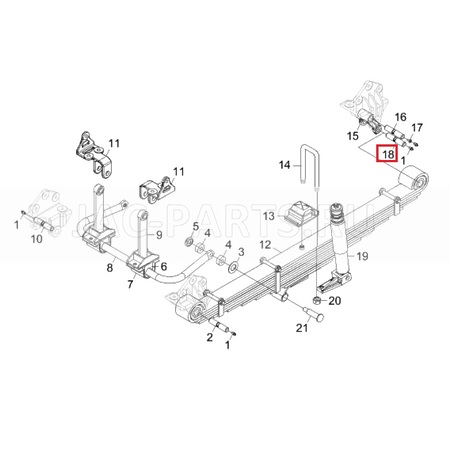 Палец передней рессоры задний JAC N200 2901015G1PK0