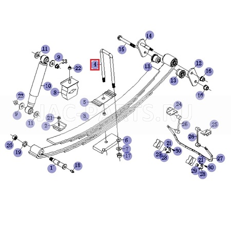 Стремянка задней рессоры JAC N56 2911051LD010