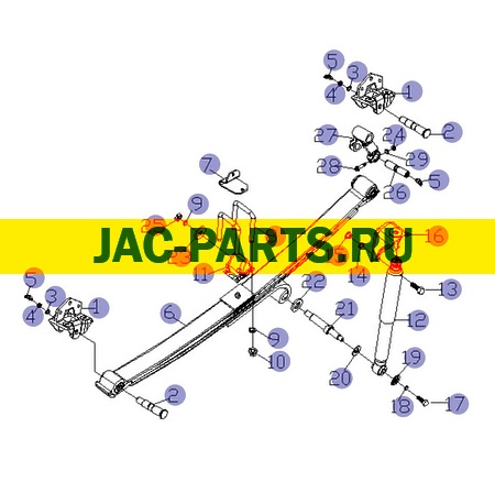 Палец передней рессоры задний JAC N120 2911112C6QZ