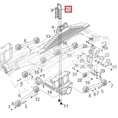 Стремянка задней рессоры JAC N350 N410 55225-Y3B00-000Z 55225Y3B00000Z