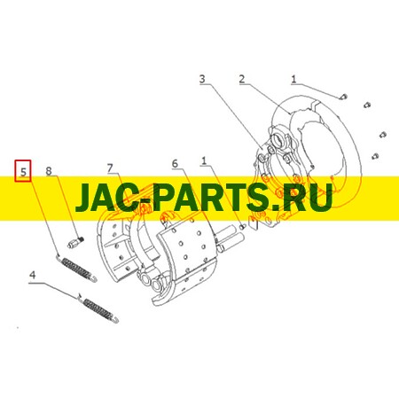 Пружина задних тормозных колодок верхняя JAC N350 N410 HFF3502021CK1BZ